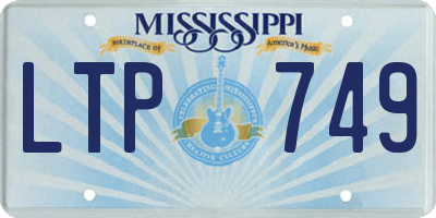 MS license plate LTP749