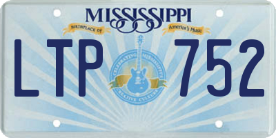 MS license plate LTP752