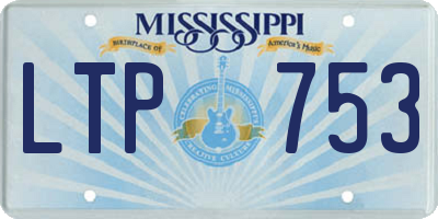 MS license plate LTP753