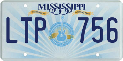 MS license plate LTP756
