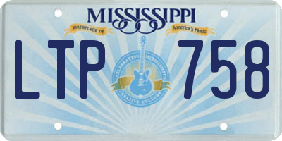 MS license plate LTP758