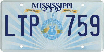 MS license plate LTP759