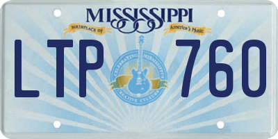 MS license plate LTP760