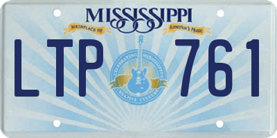 MS license plate LTP761