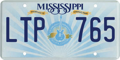 MS license plate LTP765