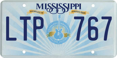 MS license plate LTP767