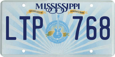 MS license plate LTP768