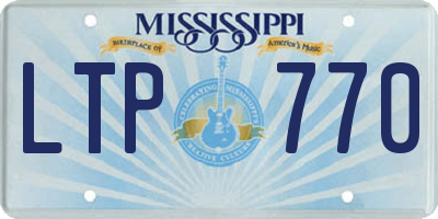 MS license plate LTP770