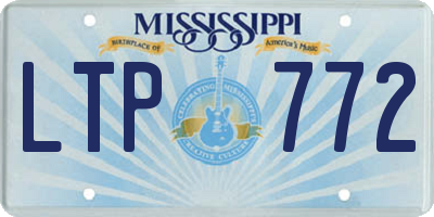 MS license plate LTP772