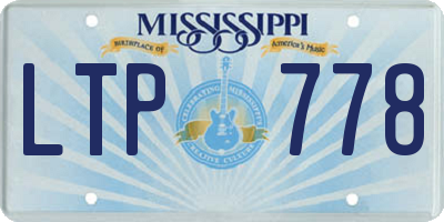 MS license plate LTP778