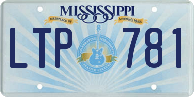 MS license plate LTP781