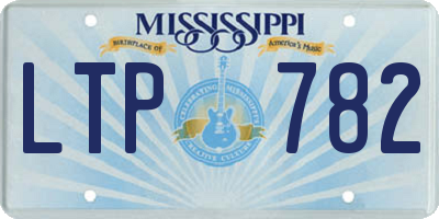 MS license plate LTP782