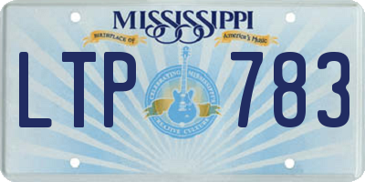 MS license plate LTP783
