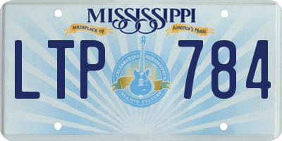 MS license plate LTP784