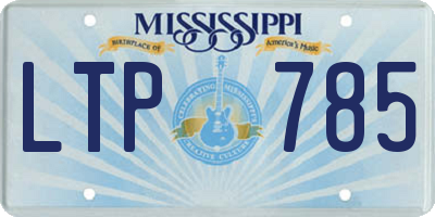 MS license plate LTP785