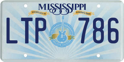 MS license plate LTP786