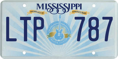 MS license plate LTP787