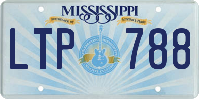 MS license plate LTP788