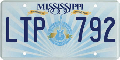MS license plate LTP792