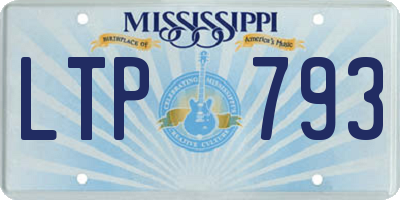 MS license plate LTP793