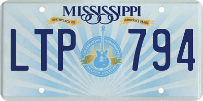 MS license plate LTP794