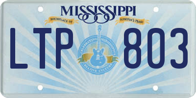 MS license plate LTP803