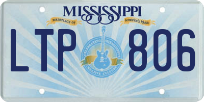 MS license plate LTP806