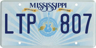 MS license plate LTP807