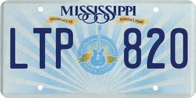MS license plate LTP820