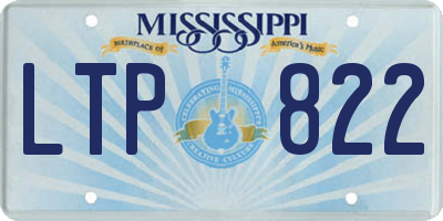 MS license plate LTP822