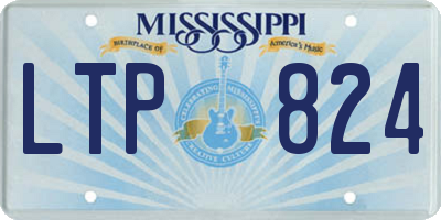 MS license plate LTP824