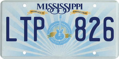 MS license plate LTP826