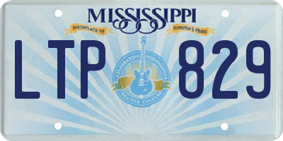 MS license plate LTP829
