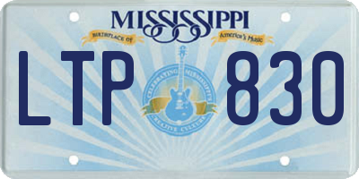 MS license plate LTP830