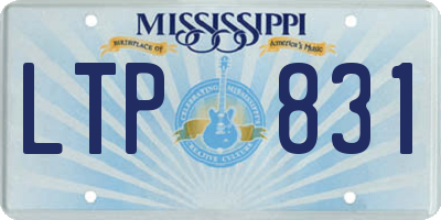 MS license plate LTP831
