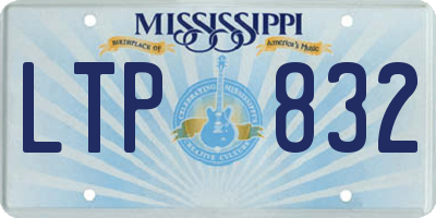 MS license plate LTP832