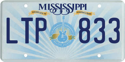 MS license plate LTP833