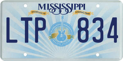 MS license plate LTP834