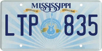 MS license plate LTP835