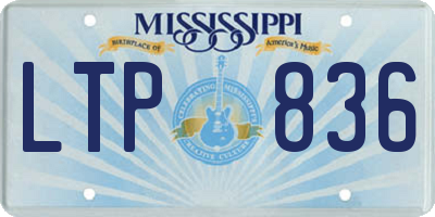 MS license plate LTP836