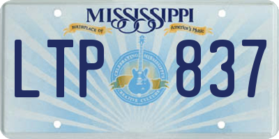 MS license plate LTP837