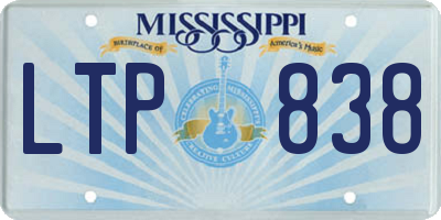 MS license plate LTP838