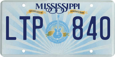 MS license plate LTP840