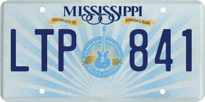 MS license plate LTP841