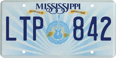 MS license plate LTP842