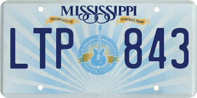 MS license plate LTP843