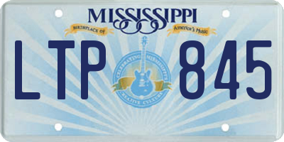 MS license plate LTP845