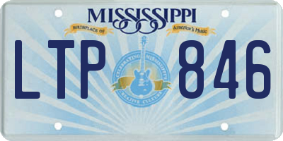 MS license plate LTP846