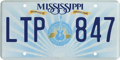 MS license plate LTP847