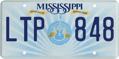MS license plate LTP848